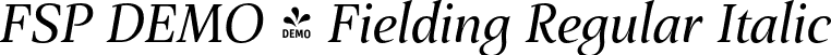 FSP DEMO - Fielding Regular Italic font - Fontspring-DEMO-fielding-italic.otf