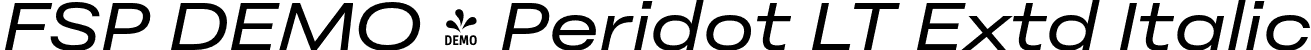 FSP DEMO - Peridot LT Extd Italic font - Fontspring-DEMO-peridotlatin-extendeditalic.otf