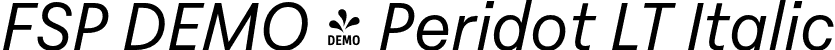 FSP DEMO - Peridot LT Italic font - Fontspring-DEMO-peridotlatin-italic.otf