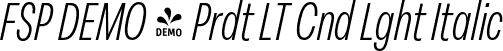 FSP DEMO - Prdt LT Cnd Lght Italic font - Fontspring-DEMO-peridotlatin-condensedlightitalic.otf
