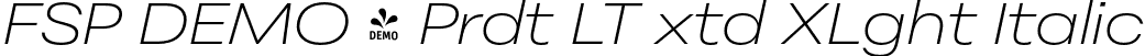 FSP DEMO - Prdt LT xtd XLght Italic font - Fontspring-DEMO-peridotlatin-extendedextralightitalic.otf