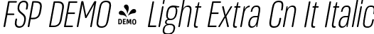 FSP DEMO - Light Extra Cn It Italic font - Fontspring-DEMO-masifardextracn-lightit.otf