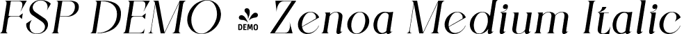 FSP DEMO - Zenoa Medium Italic font - Fontspring-DEMO-zenoa-mediumitalic.otf