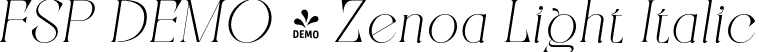 FSP DEMO - Zenoa Light Italic font - Fontspring-DEMO-zenoa-lightitalic.otf