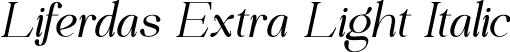 Liferdas Extra Light Italic font - liferdasextralightitalicitalic-7bqzp.otf