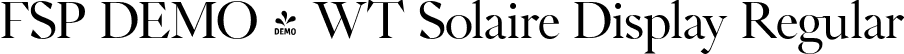 FSP DEMO - WT Solaire Display Regular font - Fontspring-DEMO-wtsolaire-displayregular.otf