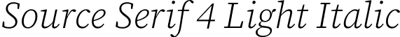 Source Serif 4 Light Italic font - SourceSerif4-LightItalic.ttf