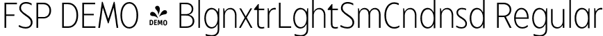 FSP DEMO - BlgnxtrLghtSmCndnsd Regular font - Fontspring-DEMO-balgin-extralightsmcondensed.otf
