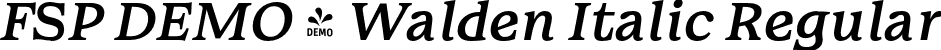 FSP DEMO - Walden Italic Regular font - Fontspring-DEMO-walden-regularitalic.otf