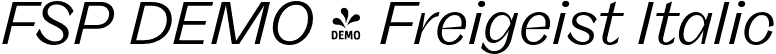 FSP DEMO - Freigeist Italic font - Fontspring-DEMO-freigeist-regularitalic.otf