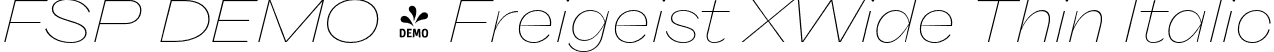 FSP DEMO - Freigeist XWide Thin Italic font - Fontspring-DEMO-freigeist-xwidethinitalic.otf
