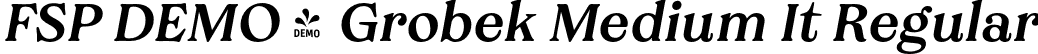 FSP DEMO - Grobek Medium It Regular font - Fontspring-DEMO-grobek-mediumit.otf