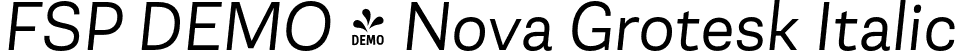 FSP DEMO - Nova Grotesk Italic font - Fontspring-DEMO-novagroteskstd-it.otf