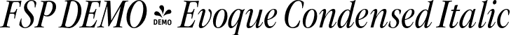 FSP DEMO - Evoque Condensed Italic font - Fontspring-DEMO-evoque-condenseditalic.otf