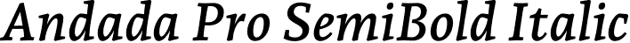 Andada Pro SemiBold Italic font - AndadaPro-SemiBoldItalic.otf