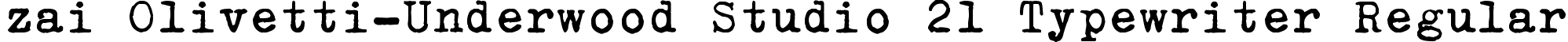 zai Olivetti-Underwood Studio 21 Typewriter Regular font - zai_Olivetti-UnderwoodStudio21Typewriter.otf