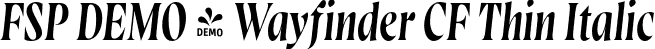 FSP DEMO - Wayfinder CF Thin Italic font - Fontspring-DEMO-wayfindercf-thinitalic.otf