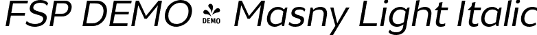 FSP DEMO - Masny Light Italic font - Fontspring-DEMO-masnylight_italic.otf