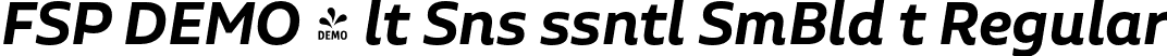 FSP DEMO - lt Sns ssntl SmBld t Regular font - Fontspring-DEMO-aaltosansessential-semiboldit.otf