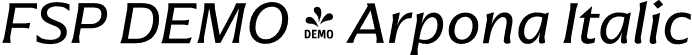 FSP DEMO - Arpona Italic font - Fontspring-DEMO-arpona-regularitalic.otf