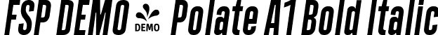 FSP DEMO - Polate A1 Bold Italic font - Fontspring-DEMO-polatea1-bolditalic.ttf