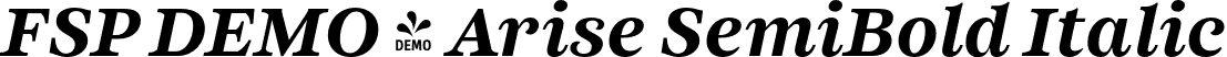 FSP DEMO - Arise SemiBold Italic font - Fontspring-DEMO-arise-semibolditalic.otf
