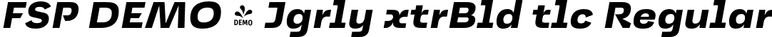 FSP DEMO - Jgrly xtrBld tlc Regular font - Fontspring-DEMO-jagerlay-extrabolditalic.otf