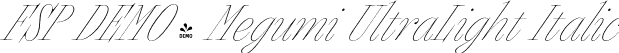 FSP DEMO - Megumi UltraLight Italic font - DEMO-megumiultralightitalic.otf