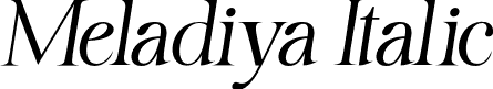 Meladiya Italic font - meladiya-italic.otf