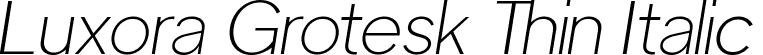 Luxora Grotesk Thin Italic font - LuxoraGrotesk-ThinItalic.ttf