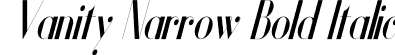 Vanity Narrow Bold Italic font - Vanity-BoldNarrowItalic.otf