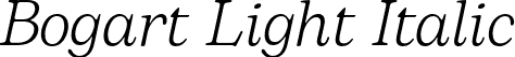 Bogart Light Italic font - Zetafonts - Bogart Light Italic.otf