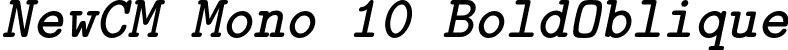 NewCM Mono 10 BoldOblique font - NewCMMono10-BoldOblique.otf