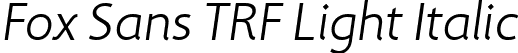 Fox Sans TRF Light Italic font - Fox Sans TRF Light Italic.ttf
