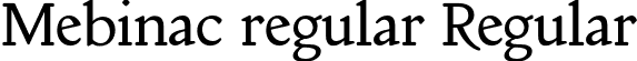 Mebinac regular Regular font - mebinac-regular.otf