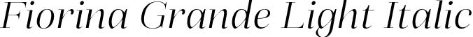 Fiorina Grande Light Italic font - Mint Type - FiorinaGrande-LightItalic.otf
