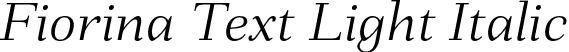 Fiorina Text Light Italic font - Mint Type - FiorinaText-LightItalic.otf