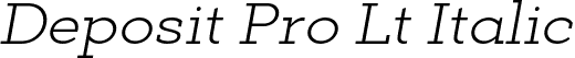 Deposit Pro Lt Italic font - mint-type-deposit-pro-light-italic.otf