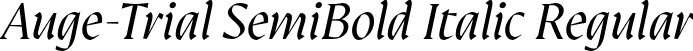Auge-Trial SemiBold Italic Regular font - Auge-Trial-SemiBoldItalic.otf