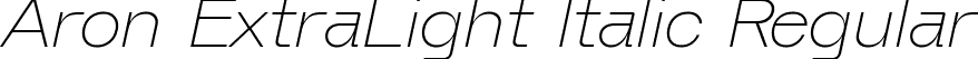 Aron ExtraLight Italic Regular font - Aron-ExtraLightItalic.ttf