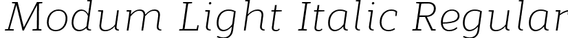 Modum Light Italic Regular font - Modum-LightItalic.otf
