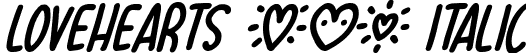 Lovehearts XYZ Italic font - Lovehearts XYZ Italic.otf