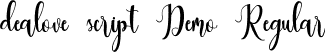 dealove script Demo Regular font - Dealove Script Demo.ttf