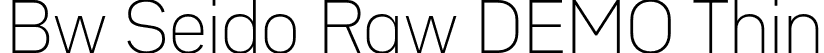 Bw Seido Raw DEMO Thin font - BwSeidoRawDEMO-Thin.otf