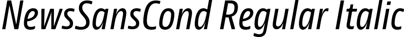 NewsSansCond Regular Italic font - NewsSansCond-RegularItalic.ttf