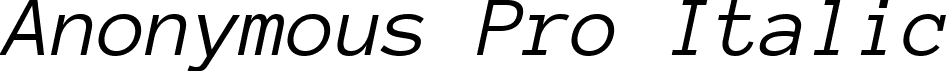 Anonymous Pro Italic font - AnonymousPro-Italic.ttf