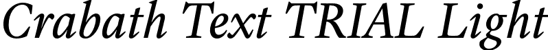 Crabath Text TRIAL Light font - CrabathTextTRIAL-LightItalic.otf