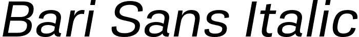Bari Sans Italic font - BariSans-RegularItalic.otf