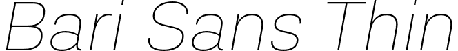 Bari Sans Thin font - BariSans-ThinItalic.otf