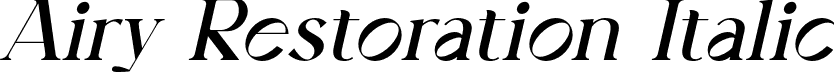 Airy Restoration Italic font - Airy Restoration (Oblique).otf